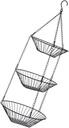 Hanging Fruit Basket Wrought Iron Multi-layer Decorative Fruit Baskets for Kitchen Table