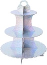 Cabilock Three-Tier Cake Display Stand Gold Foil Paper Dessert Rack Cupcake Holder for Birthday Parties and Weddings Elegant Cake Tray for Afternoon Tea
