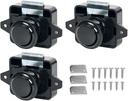 Push Button Latch,3 Pcs Cabinet Door Catch Keyless Cupboard Locks,Push Button Cabinet Latch Lock,Camper Cupboard Knob for RV Motorhome Camper Truck Caravan Van Yacht Boat Marine,Black