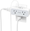 Surge Protector Outlet Extender, TESSAN Multi Plug Splitter with 4 Electrical Outlets 3 USB Ports(1 USB C), Multiple Plug Mini Wall Expander for Home Bathroom Office Dorm Room Essentials