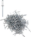 QWORK Aluminum Blind Rivets, 500 Pcs 3/16 in. x 1/2 in.(4.8 x 12 mm) Rivets, Grip Range 7.0-9.0mm
