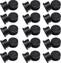 1" Round Tubing Plug End Caps,Tubing Post End Cap, Dia.25mm Black Plastic Round Plugs, Chair Glide Floor Protector(30 Pack)