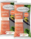 Happy Wings Nyjer/Thistle Seeds Wild Bird Food - (Pack of 2, 13 Ounce x 2) | Prefilled Sock | No Grow Seed | Bird Seeds for Wild Birds