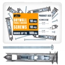 ALBO EZ Self-Drilling Drywall Toggle Anchors Kit – Heavy Duty Metal Anchors with Screws (10 Pack) – Holds Up to 100 lbs – Perfect Toggle Bolts for Drywall & Hollow Walls