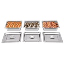 3 Pcs Steam Pan with Lid Set,1/3 4Inch Full Size Hotel Pan Include Full Size Pan Steam Table Pan Cover Restaurant Supplies Steam Table Tray for Kitchen,Food Warmer