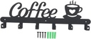 Vintage Coffee-Themed Iron Mug Shelf Wall Mounted Organizer with Multi Hooks for Kitchen Cup Storage and Display Easy to Install Space-Saving Holder for Coffee Mugs and Cups