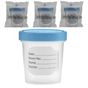 Vakly Sterile Specimen Cups Individually Bagged with Lids [3 Count] 4 oz Clear Urine Collection Cup - Leak Proof Screw On Covers - 4.5 Compacity Specimens Jars – Safe Pee, Stool, Semen Sample Testing