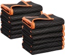SIMPLI-MAGIC 79522 Heavy Duty Padded Moving Blankets, Orange/Black, 72” x 80”, 6 Pack