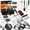 38PCS Griddle Accessories Kit, Professional Grill Tools Set for Outdoor Barbecue, Stainless Steel Griddle Spatula Set with Tongs, Smash Burger Press, Carry Bag, Perfect Grilling Gifts