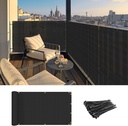 Coarbor 3'x15' Privacy Screen Fence - Apartment Patio Balcony Cover - 90% Blockage for Porch Deck Patio Backyard - Black