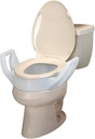 SP Ableware 725753311 Elevated Toilet Seat with Arms for Elongated Toilet, 3-1/2", White, Supports Up to 300-Pound