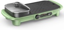 YYDS Hot Pot 3L Shabu Shabu Multi-Function Electric Bakeware Multi-Stage Temperature Adjustment Electric Barbecue Hot Pot One-Piece Pot Electric Grill (Color : Green)