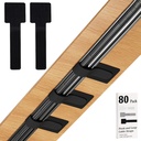 80PCS Hook and Loop Cable Straps, Cable Management Under Desk, Self Adhesive Cable Ties, Reusable Wire Organizers for Cords, Adjustable Cord Organizers for Desk, Home Office Essentials, Black