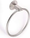 HANZE Bathroom Hand Towel Ring, Wall Mounted Adhesive Hanging Round Towel Circular Holder, Polished Rustproof 304 Stainless Steel Towel Rack (Large)