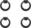 4 Pcs Square Base Drop Ring Pull Handles Zinc Alloy 40mm Diameter Round Drawer Pulls Dresser Pull Knobs (Matte Black)
