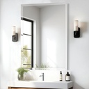 16x24 Inch Rectangle Frameless Mirror, Beveled Bathroom Mirror, Frameless Wall Mirror with 1" Beveled Edge for Bathroom Vanity, Entryway, Living Room
