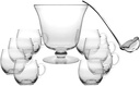Barski Glass 10 Piece Punch Bowl Set - Includes - 1 Punch Bowl - 1 Ladle - 8 Punch Cups Punch Bowl is 10.25" D - 210 oz - Ladle is 14" L - Punch Cup is 12 oz. - Made in Europe
