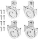 4pcs Sliding Closet Door Roller Kit, Bypass Sliding Hardware Knob Includes 4 Scroll Wheel and 8 Screws to Allow Wardrobe Cabinet Doors Replacement to Slide Smoothly and Quietly