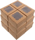 Zerodeko 50pcs Elegant Mini Dessert Boxes Small Pastry Packaging Baking Containers Cupcake Carrier Muffin Paper Packaging Bakery Cake Boxes Food Storage