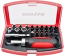 TopHomer 26 Packs Multi-Bit Ratcheting Screwdriver Set Tool Portable with Slotted Plum Hex, AD Rod for Bike Repairing Easy to Grip