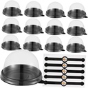 50 Sets Egg Yolk Crisp Packaging Box Mini Paper Cups Cake Container Packing Containers Multi-function Bakery Case Small Cake Case Fruit Cakes Mousse Boxes with Window Black The Pet