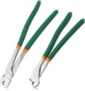 2 PCS J-Clip Pliers Set, Heavy Duty Cage Building Pliers, Wire Clip Plier with Comfortable Grip, Ergonomical Straight & Curved Nose J-Plier for Building Rabbit Cages, Coops and More