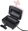 ZJchao Mini Sandwich Maker Electric Panini Machine Heating Press Machine Double Sided Compact Breakfast Toster for Home Kitchen ABS Material 16x13.7x9.5cm (Pink)