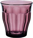 Duralex Made in France Picardie Glass Tumbler Drinking Glasses Set of 4. Size 8-3/8oz, Plum