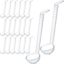 Tioncy 20 Pcs 1 oz Plastic Small Ladles with 7 Inches Long Handle, Mini Ladle for Serving Salsa Sauce Dressing Punch Bowl Sauces and Toppings (Clear)