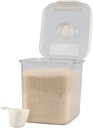 22 Lbs Clear Airtight Rice Food Storage Container, 1 Pack Grain Containers with Lids