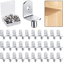 5mm Shelf Support Pegs, Shelf Pegs with Hole, Cabinet Shelf Bracket Pegs, L-Shaped Nickel Plated Shelf Pins Holders for Bookcase Kitchen Closet Shelf Shelves Furniture Cabinet (50, Silver)
