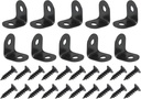 0.47"x0.47"x0.35"(LxWxH) L Bracket Corner Braces -12Pack- Good for Mending Wooden Furniture - Metal Right Angle Brackets W/Screws - Black