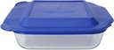 Pyrex Glass Baking Dish with Plastic Lid, Casserole Dish, Glass Food Container, Oven, Freezer and Microwave Safe, Clear Container, 8x8 Great for Brownies, Cornbread, and Much More - Made in the USA