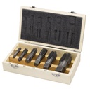 Drill America - DWTPT1/8-1SET 6 Piece NPT Pipe Tap, Carbon Steel, DWTPT Series Set, 1/8", 1/4", 3/8", 1/2", 3/4" and 1" in Wooden Case