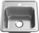 PROFLO PFSR151561A Bealeton 15" Rectangular Stainless Steel Drop In Bar Sink with Single Hole Faucet at 0" Centers - Stainless Steel